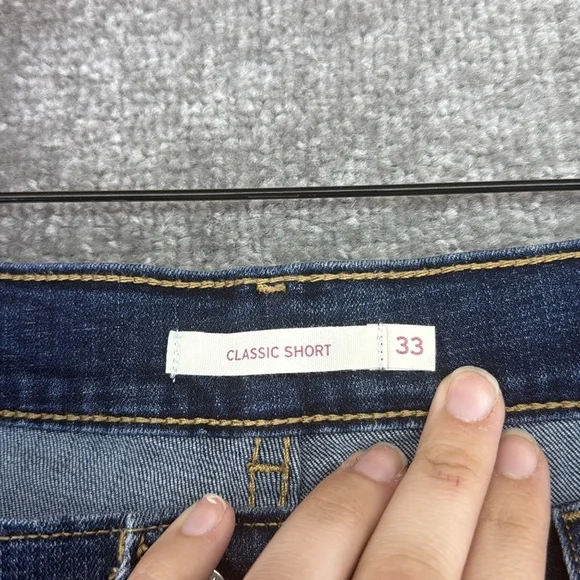 Levis Blue Jean Denim Classic Shorts Womens Size 33 High Rise - Picture 6 of 8